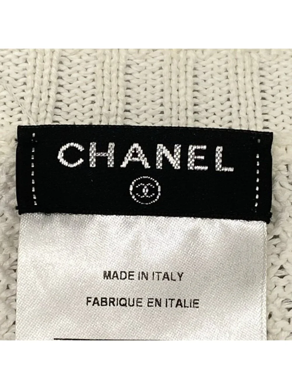 Chanel Long Sleeve Sweater 34 S White Cotton